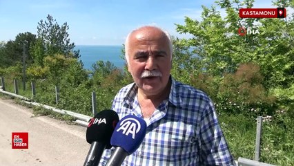 Kastamonu’da heyelan: Yoldan kopan kütle, denizle birleşti