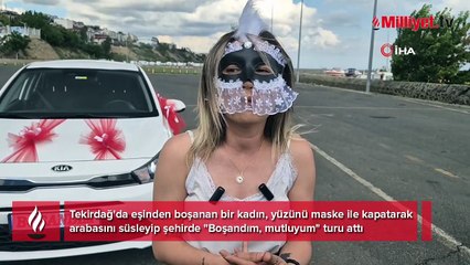 Kocasından boşandı maske takıp ‘özgürlük turu’ attı