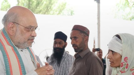 Pak ने जिस गुरुद्वारे पर किया था हमला, वहां पहुंचे गृहमंत्री अमित शाह
