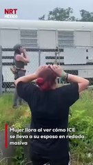 Durante la redada migratoria en Florida, se captó a una mujer completamente desconsolada mientras su esposo era detenido por ICE.