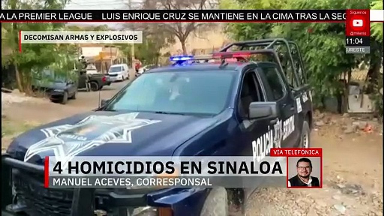 Sinaloa registra nueva ola de violencia: 4 homicidios y decomiso de armas y explosivos