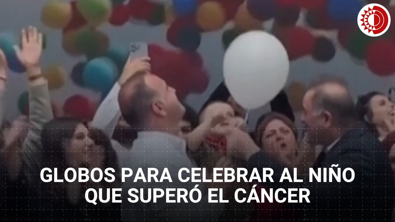 Globos para celebrar al niño que superó el cáncer