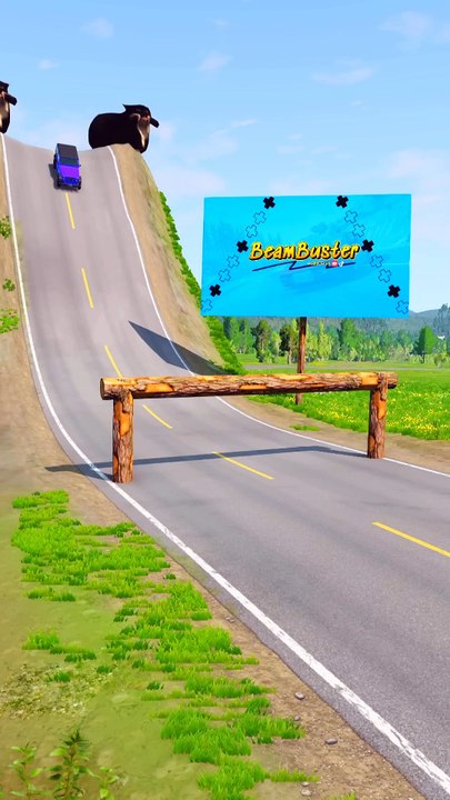 Cars & Trucks vs Log Fence - BeamNG.Drive