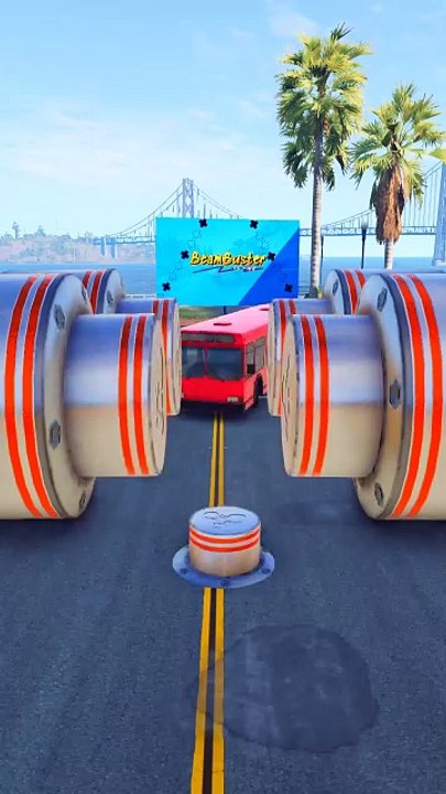 Colored Buses & Tow Truck vs Crushers - BeamNG.Drive