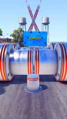 Colored Buses & Truck vs Crushers - BeamNG.Drive