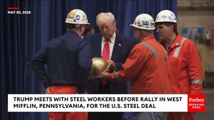 Trump Speaks To Steel Workers Before Rally In West Mifflin, Pennsylvania