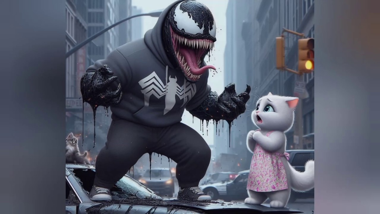 How Kitten convert into venom #shortvideo #aicat #cat #monstercat #animation #venom #cartoon #story