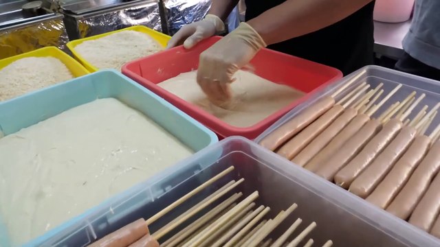 줄서서 먹는 치즈 핫도그 _ popular cheese hot dog - korean street food -