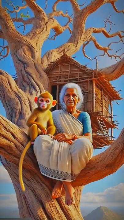 Grandma, monkey and house building on apple tree #animals #firebrigade😱 #facebookviral #jalpari #foryouシ #BunnyAdventure #trend #amazingfacts #animation #indian #bestoftheday #trending #explore  #cartoon #Amazing #shorts #AI #duck #animals @follwer @Hig