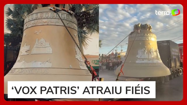 ‘Vox Patris’: maior sino que badala no mundo chega a Trindade (GO) e atrai multidão de fiéis