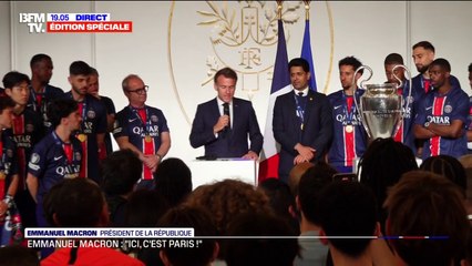 "Ici c'est Paris!": Emmanuel Macron félicite les joueurs du PSG après leur victoire en Ligue des Champions