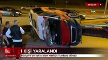 Eskişehir'de takla atan minibüs hurdaya döndü