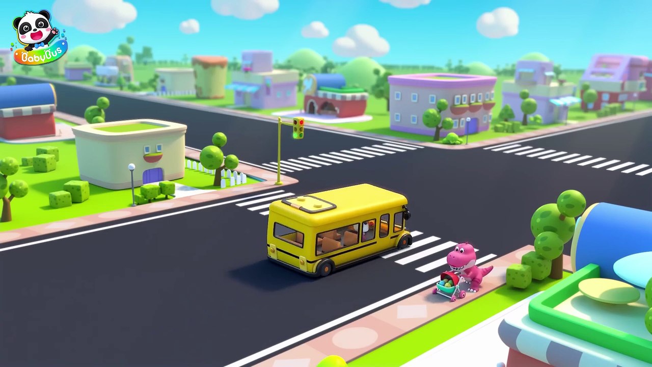 The Wheels on the Bus (Dinosaur Version) _ Dino Bus Song _ Nursery Rhymes _ Kids Songs _ BabyBus(1080P_HD)