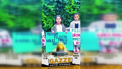 Çocuklardan 'Büyük Gazze Mitingi'ne davet