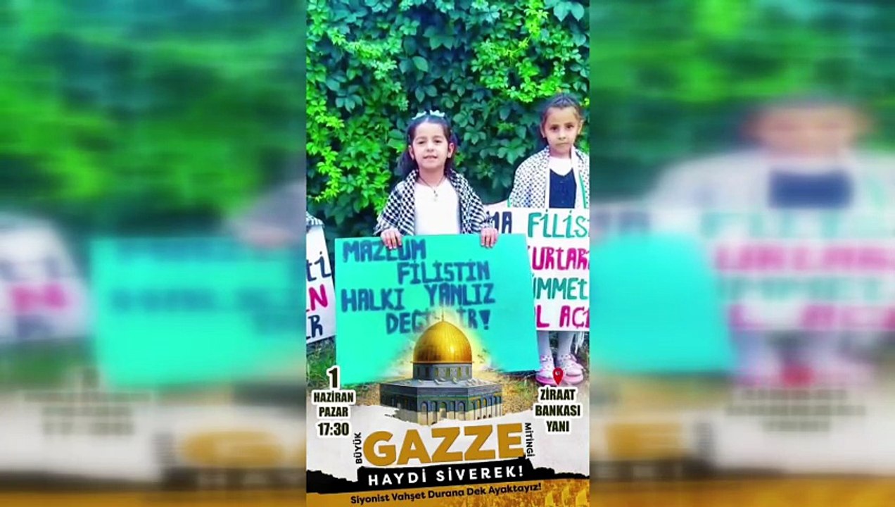 Çocuklardan 'Büyük Gazze Mitingi'ne davet