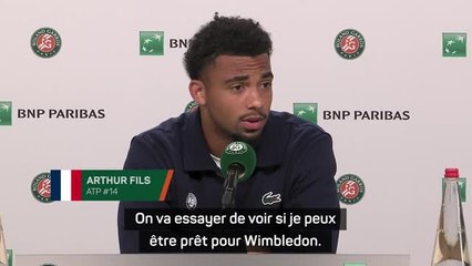 Roland-Garros - Fils : "On va essayer de voir si je peux être prêt pour Wimbledon"
