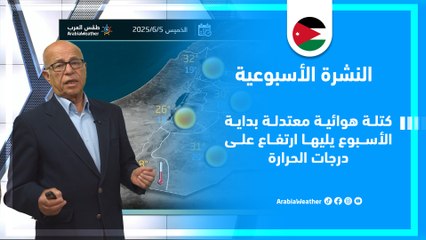 الأردن | كتلة هوائية معتدلة مع بداية شهر يونيو  يليها ارتفاع على درجات الحرارة!