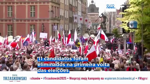 Candidatos presidenciais polacos Trzaskowski e Nawrocki realizam últimos comícios de campanha