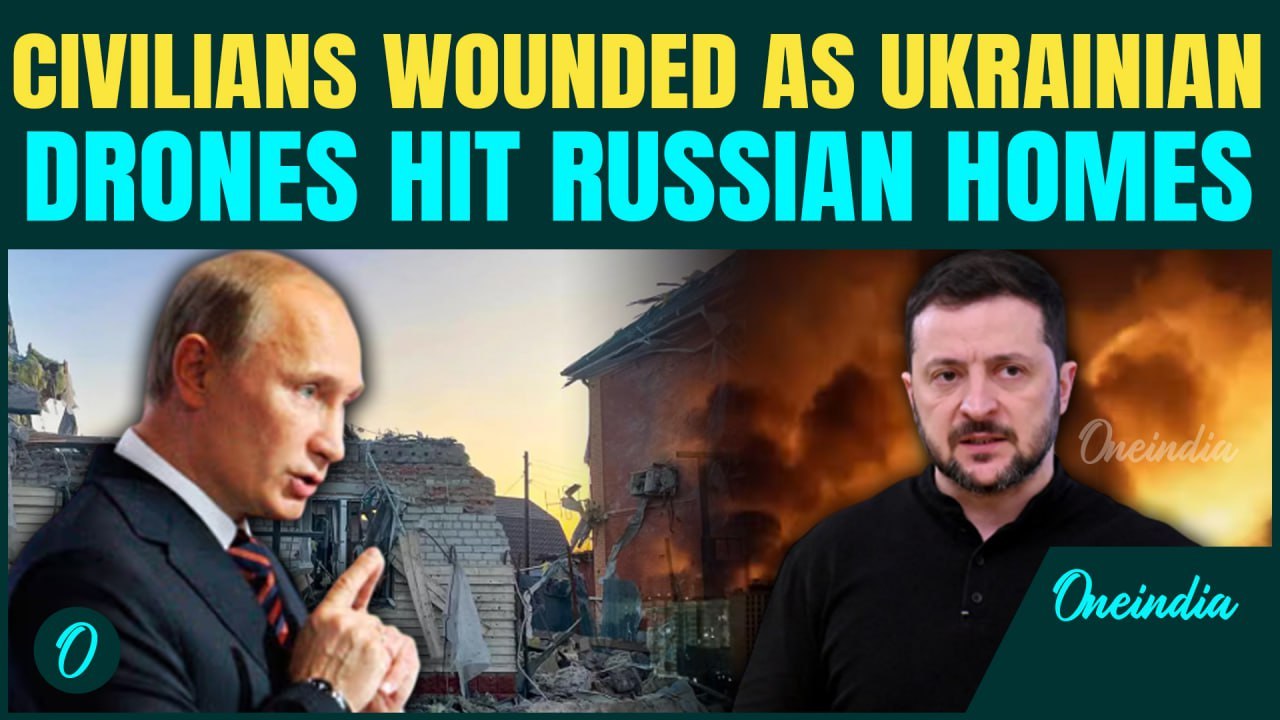 Ukrainian Drones Hit Russian Homes, Injure Civi...
