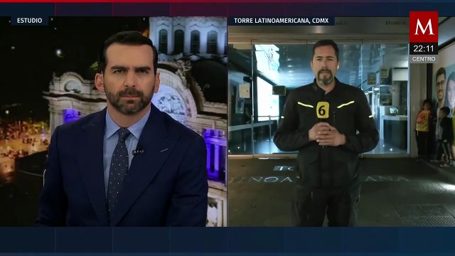 Elementos de Protección Civil realizan movilización en la Torre Latinoamericana