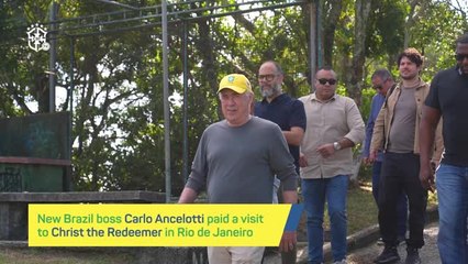 Ancelotti receives Brazilian blessings while visiting Christ the Redeemer