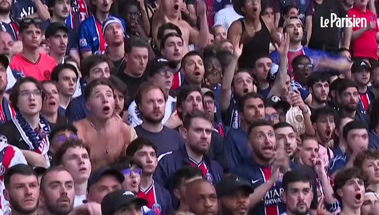PSG-Inter : l'explosion de joie des supporters du PSG après l'ouverture du score d'Hakimi