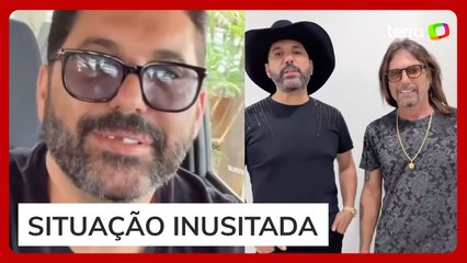 Edson, da dupla com Hudson, diz que perdeu dente após roer osso de frango e mostra resultado