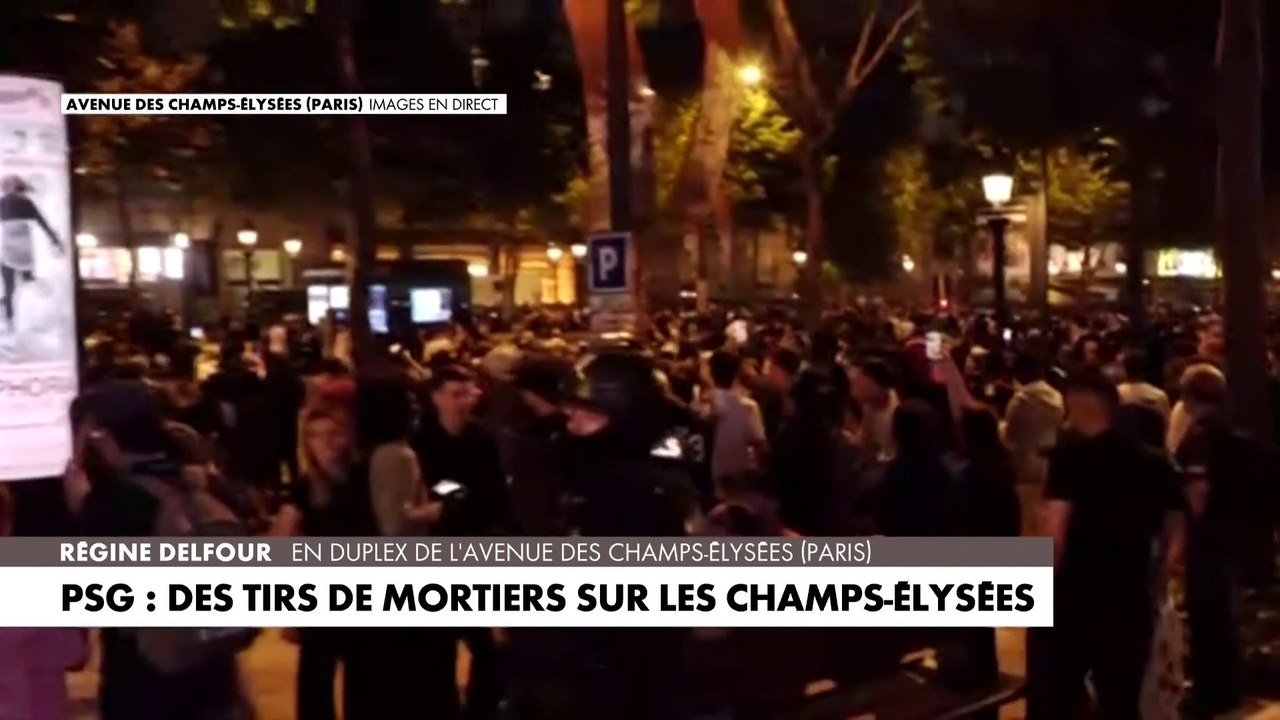Tirs de mortier et de gaz lacrymogène sur les Champs-Elysées