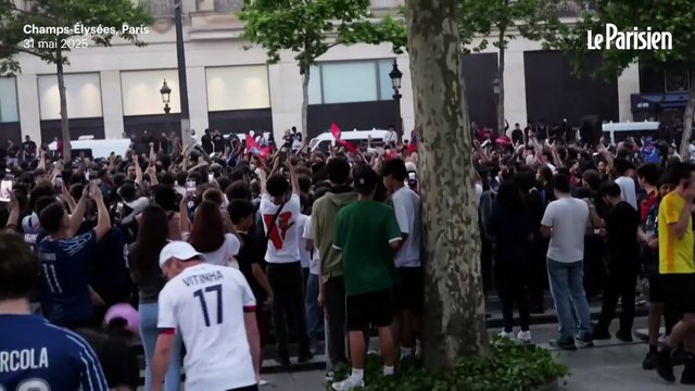 PSG-Inter : explosion de joie au Parc des princes pour le premier but de Désiré Doué