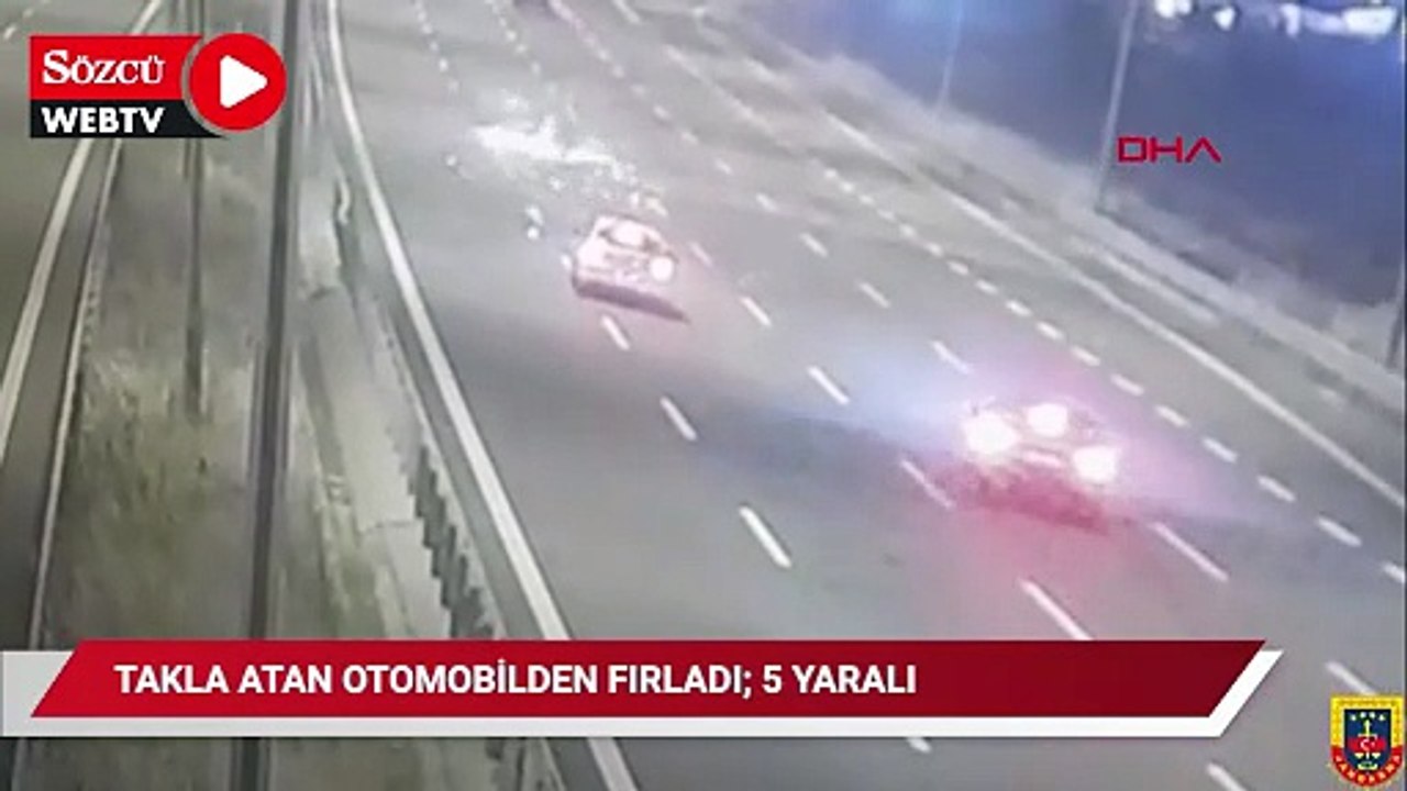 Takla atan otomobilden fırladı; 5 yaralı