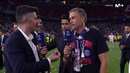Al Khelaifi irrumpe en la entrevista de Movistar a Luis Enrique: "Es el mejor entrenador del mundo"