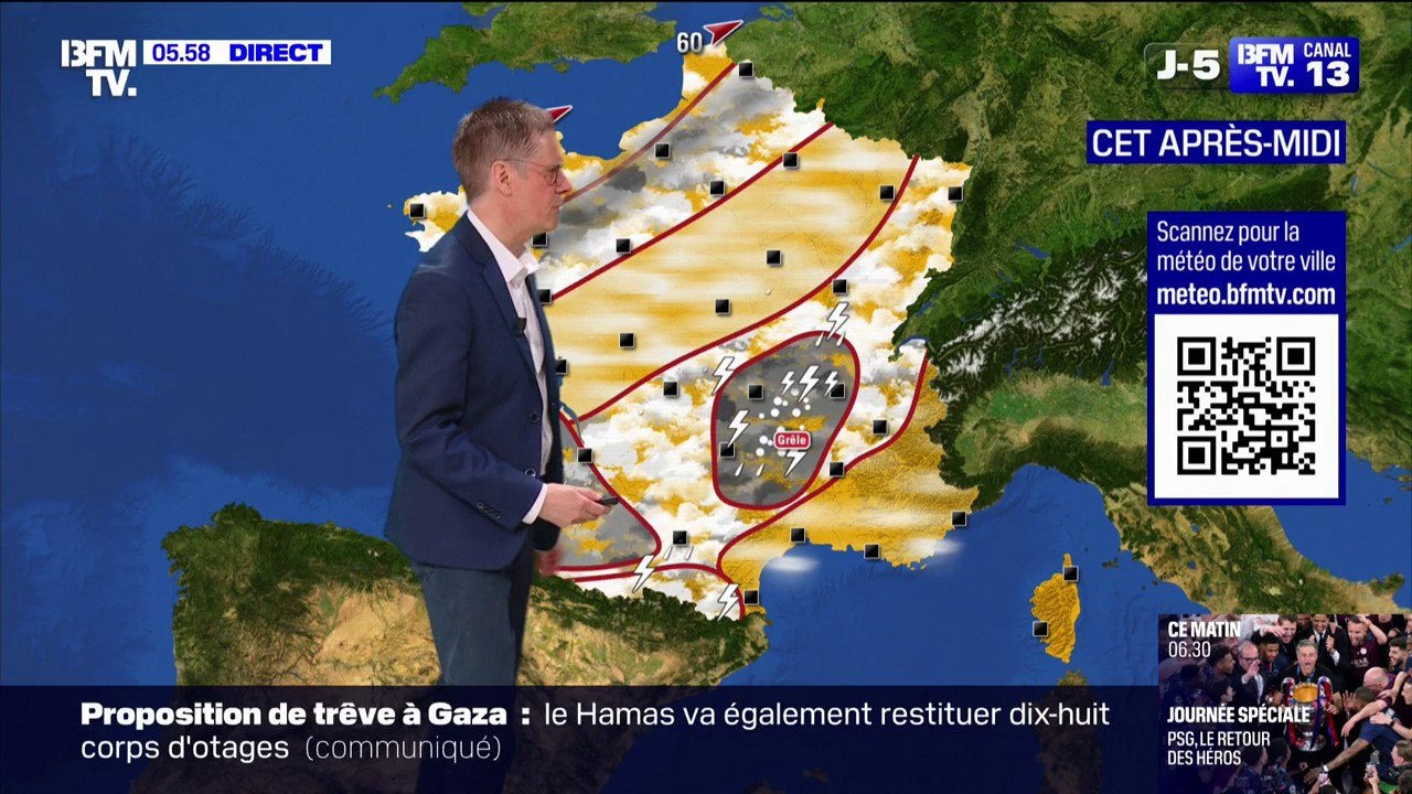 Météo: des orages présents dans le centre de la France et des températures allant jusqu’à 33 degrés