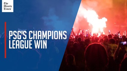 Wild celebrations in Paris after PSG's Champions League win