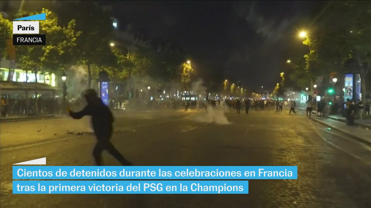 Cargas policiales y celebración en las calles de París tras la victoria del PSG