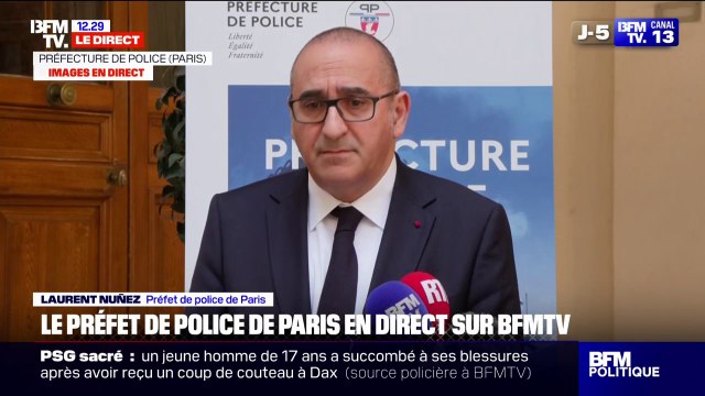 PSG-Inter: Laurent Nuñez évoque la présence de “bandes de pilleurs et de casseurs” sur les Champs-Élysées