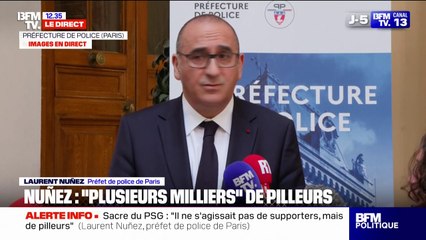PSG/célébrations: Laurent Nuñez fait état de 192 blessés, 4 graves et un "accident mortel"