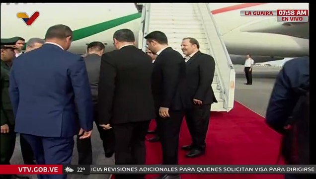Canciller Yván Gil recibe en Maiquetía al Presidente de la Asamblea Consultiva Islámica de Irán