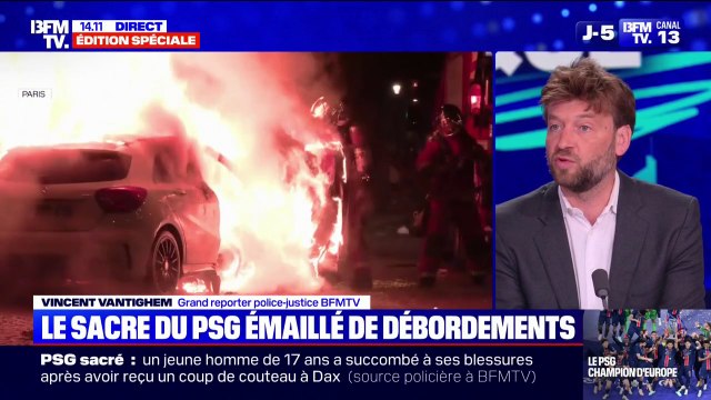 Sacre du PSG: à Coutances, un policier placé dans le coma après avoir reçu un tir de mortier dans l'œil