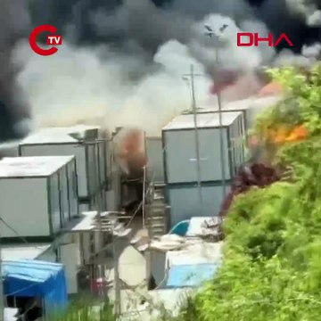 Gaziosmanpaşa’da işçilerin kaldığı konteynerde yangın
