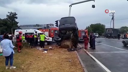 Feci kazanın  görüntüleri ortaya çıktı: İkiye bölünüp havada asılı kaldı!