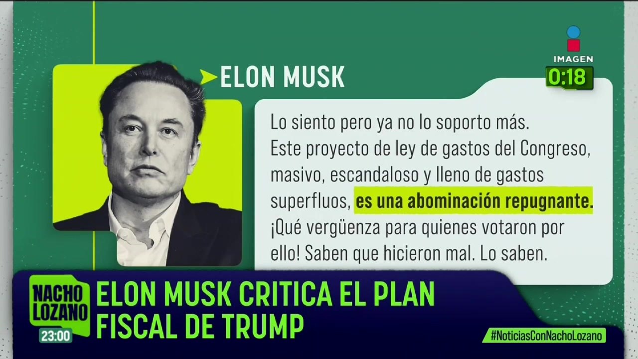 Elon Musk criticó el plan fiscal del presidente Donald Trump