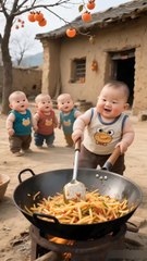 Cute baby making food for siblings 🥰❤️