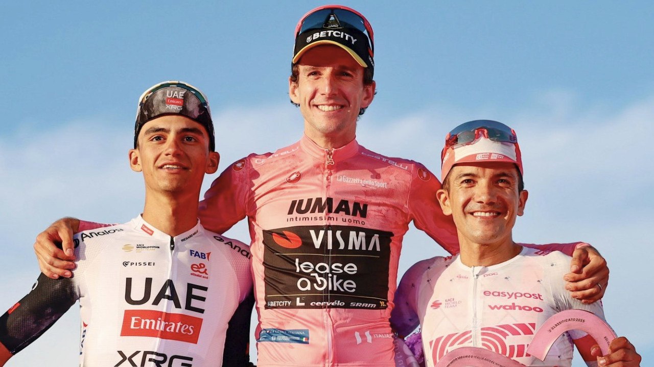 Cycling - Giro d'Italia 2025 - Awards ceremony with Simon Yates, Isaac Del Toro, Mads Pedersen...