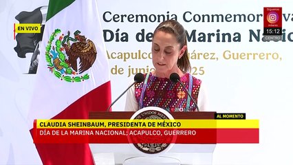 Claudia Sheinbaum ofrece mensaje por el Día de la Marina Nacional en Acapulco