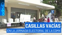 Casillas vacías durante la jornada en la CDMX