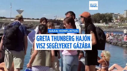 Arab kendővel a vállán, Trónok Harca sztárral az oldalán visz segélyt Gázába Greta Thunberg