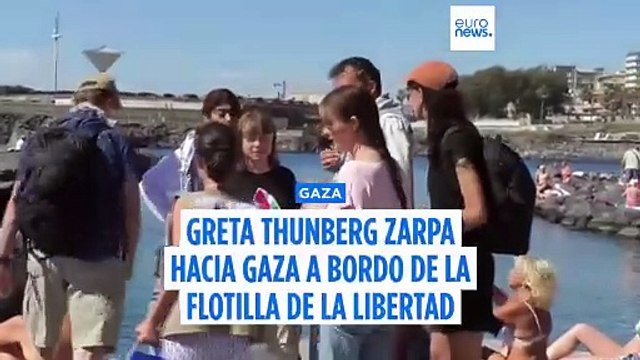 La activista climática Greta Thunberg se une al barco Flotilla de la Libertad que navega hacia Gaza