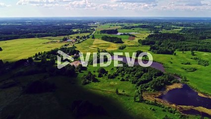 Green agriculture landscape of Europe, aerial drone view