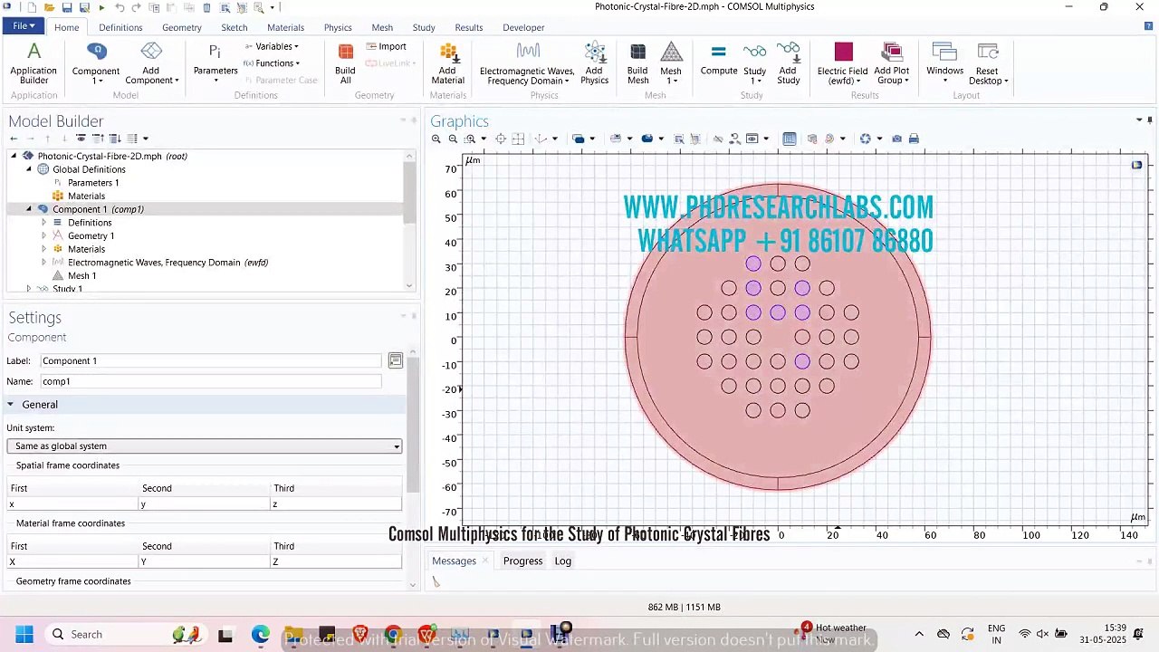 Comsol Multiphysics for the Study of Photonic Crystal Fibres