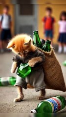 A poor Cat struggling to buy a coat